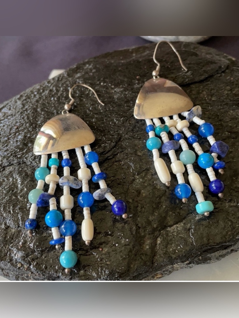 Native American Vintage Dangle Beads  Earrings